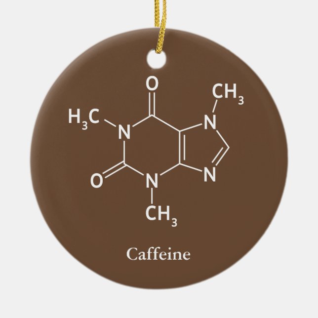 Koffein Molekyl Kemi Kaffeälskare Julgransprydnad Keramik (Framsidan)