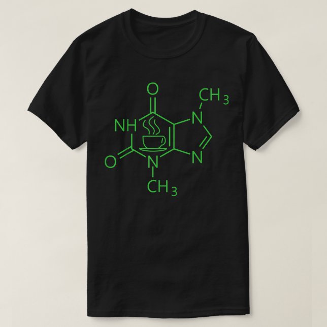 Koffein Molekyl Kemisk Kaffeälskare Kemi  T Shirt (Design framsida)