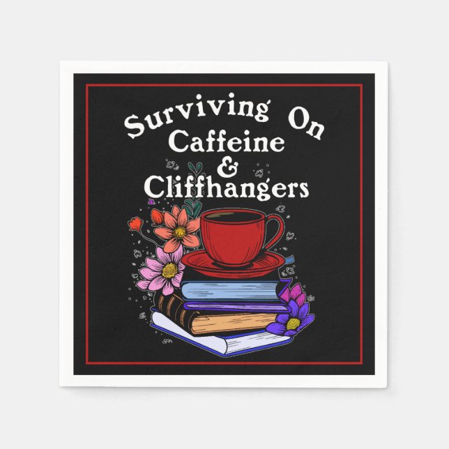 Koffein Och Cliffhangers Färgglada Pappersservett (Framsidan)