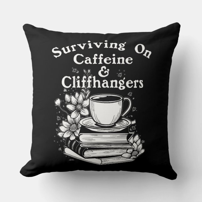 Koffein Och Cliffhangers Kudde (Framsida)
