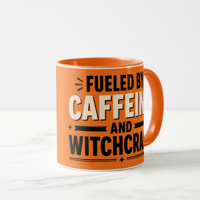 Koffein och häxkonst Halloween-lärare kaffe Mugg (Framsida höger)