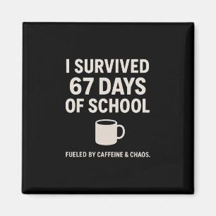 Koffein Och Kaos Rolig Lärare Elev 6-7 Meme Magnet