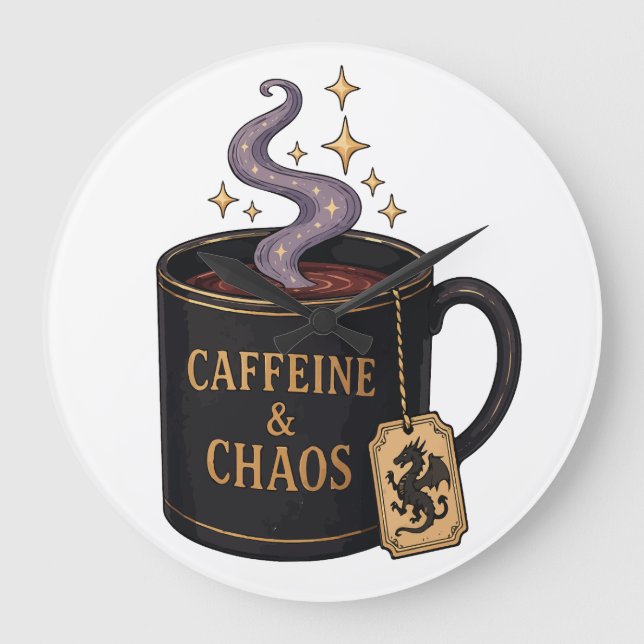 Koffein och Kaos Stor Klocka (Framsida)