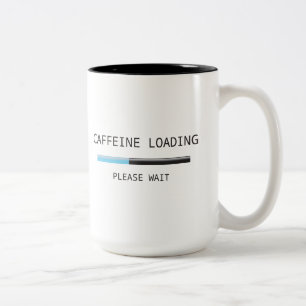 Koffein som laddar muggen Två-Tonad mugg