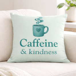Koffein & Vänlighet Teal Kaffe Blekt Mintgrön Kudde