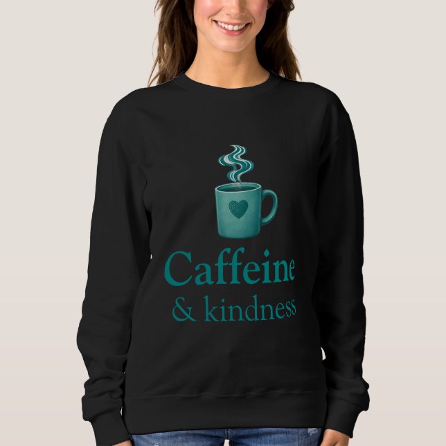 Koffein & Vänlighet Teal Kaffe Ljus Mint T Shirt (Framsida)