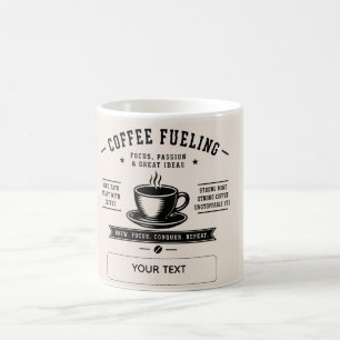 Koffeindrivet – Motiverande Personligt Koffein Kaffemugg