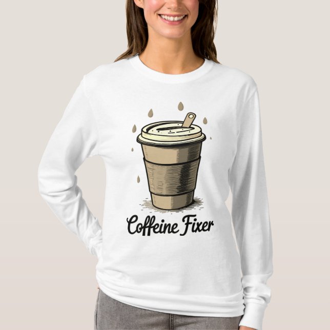 Koffeinfixare T Shirt (Framsida)