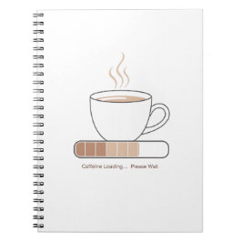 Koffeinladdning - Minimalistisk Rolig Kaffe Linje Anteckningsbok