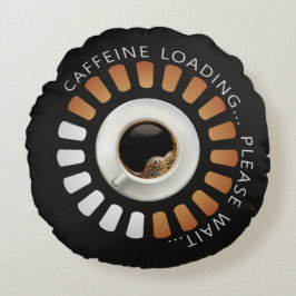 Koffeinladdning Rund Kudde