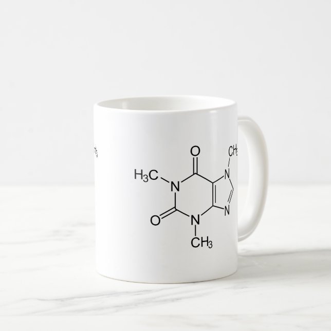 Koffeinmolekyl kemi Kaffe Atomer Kaffemugg (Framsida höger)