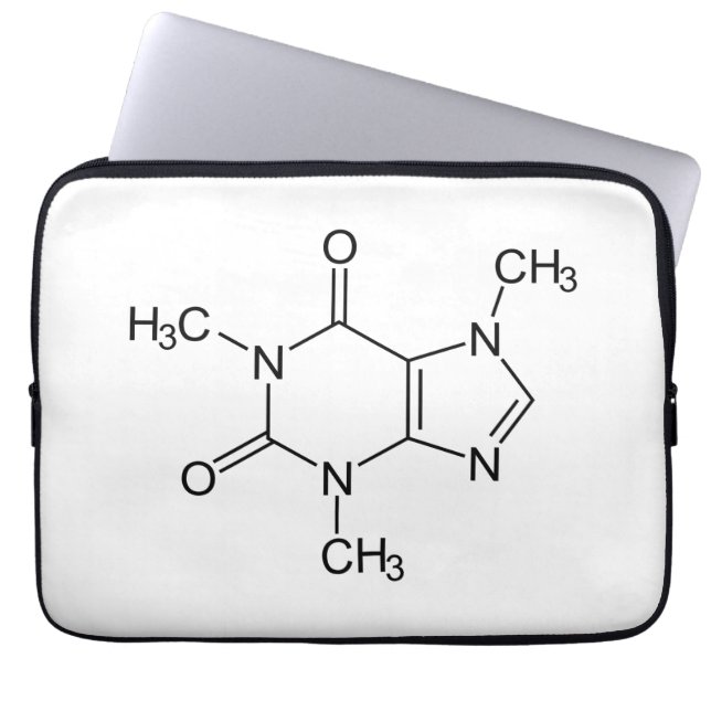 Koffeinmolekyl kemi Kaffe Atomer Laptop Fodral (Framsidan)