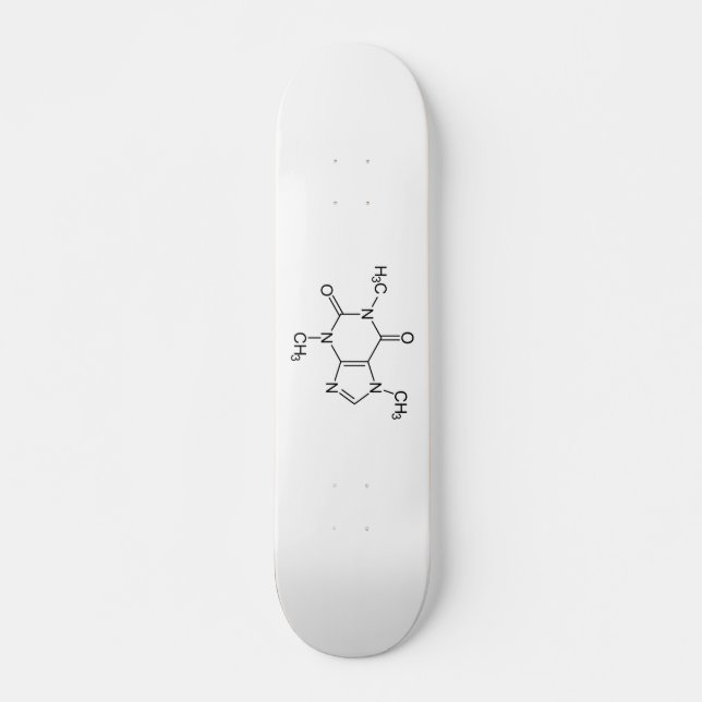Koffeinmolekyl kemi Kaffe Atomer Mini Skateboard Bräda 18,5 Cm (Framsida)