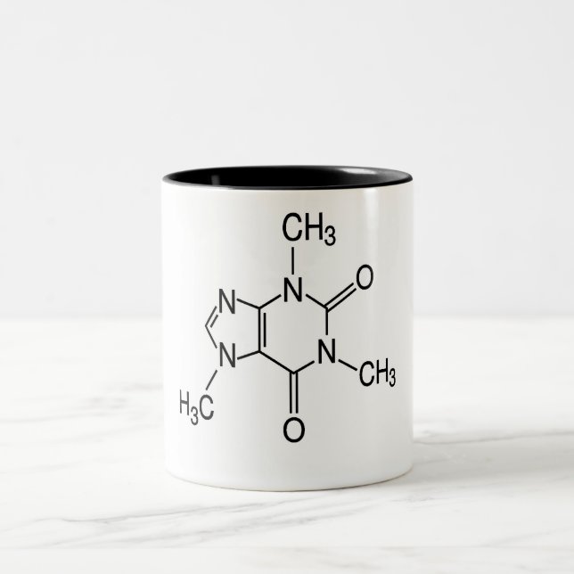 koffeinmolekyl Två-Tonad mugg (Center)