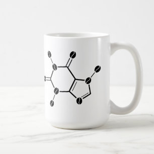 koffeinmolekylbönor kaffemugg