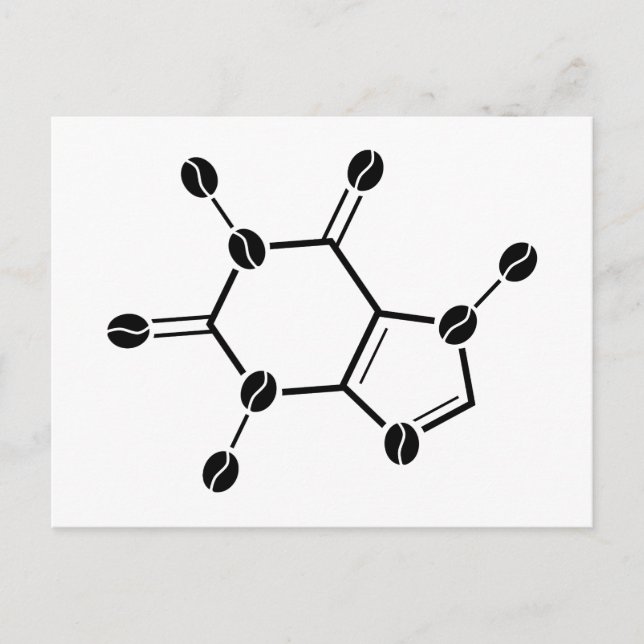 koffeinmolekylbönor vykort (Framsida)