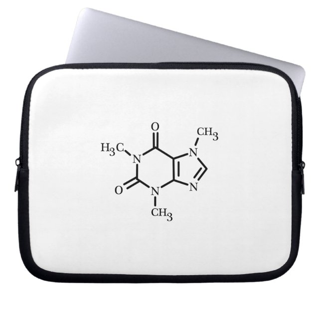 Koffeinmolekylsleeve Laptop Sleeve (Framsidan)