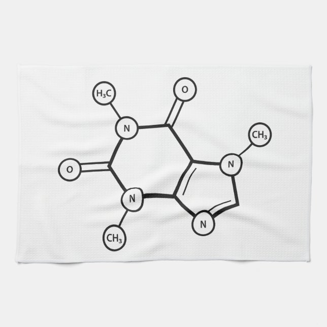 koffeinmolekylstruktur kökshandduk (Horisontell)