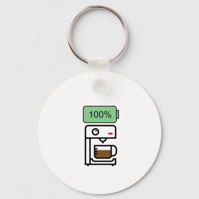 Koffeinsuget design nyckelring (Framsida)