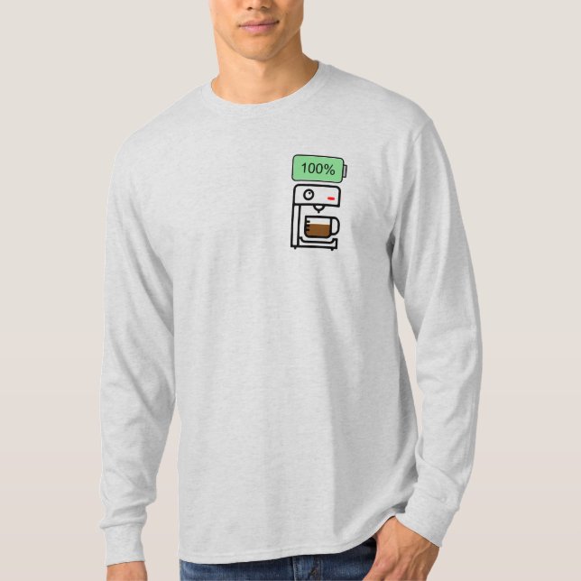 Koffeinsuget design t shirt (Framsida)