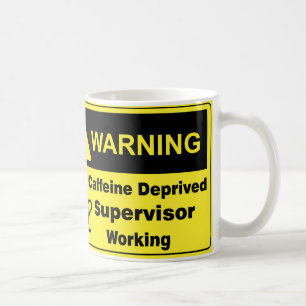 Koffeinvarningsarbetsledare Kaffemugg