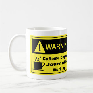 Koffeinvarningsjournalist Kaffemugg
