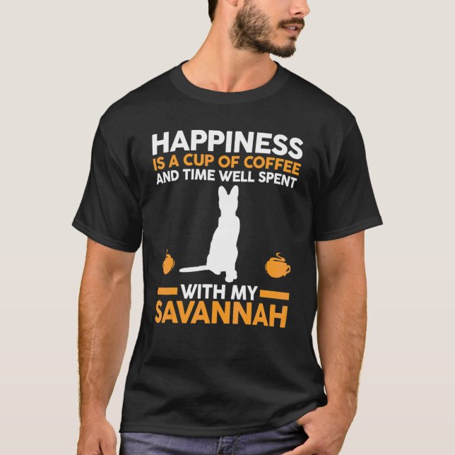 Koffekatt Savannah T Shirt (Framsida)