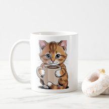 Koffekatt ☕🐱 – Söt katt med kaffedesign