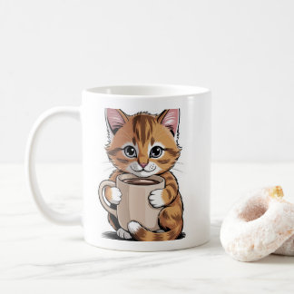 Koffekatt ☕🐱 – Söt katt med kaffedesign Kaffemugg