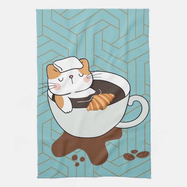 Koffekatt Spa Kökshandduk (Vertikal)