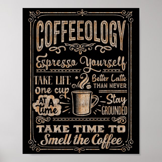 Koffeologi - Lönsam inspirationskaffe Älskare Qu Poster (Framsidan)