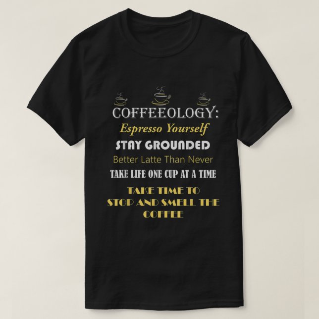 Koffeologi - nutida kaffecitat t shirt (Design framsida)