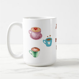 KOFFEPAUS VIT FLERFÄRGAD 0,44L KERAMISK SIP OF PEA KAFFEMUGG