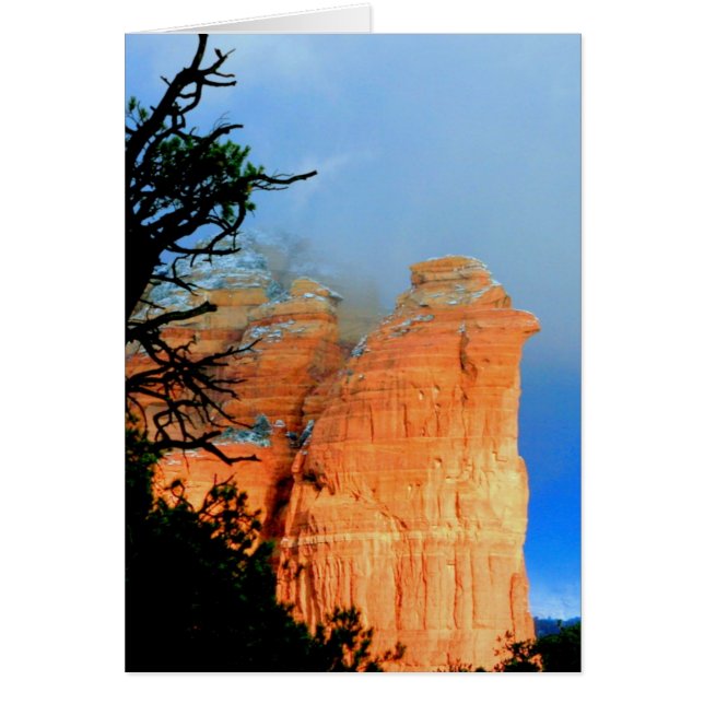 Koffepot Sten i snö Hälsningskort (Framsidan)