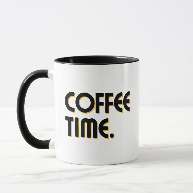 Koffetid | Enkel Minimalistisk Vardaglig Kaffe Mugg (Vänster)