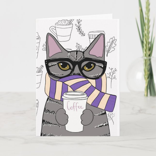 KOFFETIKETT FÖR MEOWY CHRISTMAS HELGKORT (Framsida)