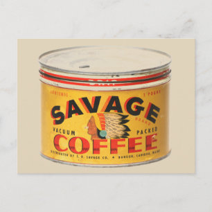 KOFFETIKETT FÖR SPARA KAFFE-VINTAGE VYKORT