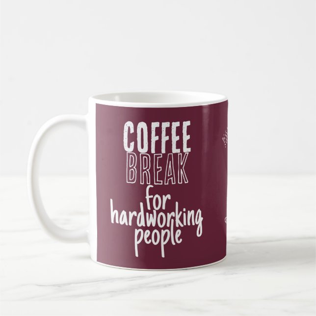 Koffeuppehåll – fantastiska idéer – vinröd  kaffemugg (Vänster)