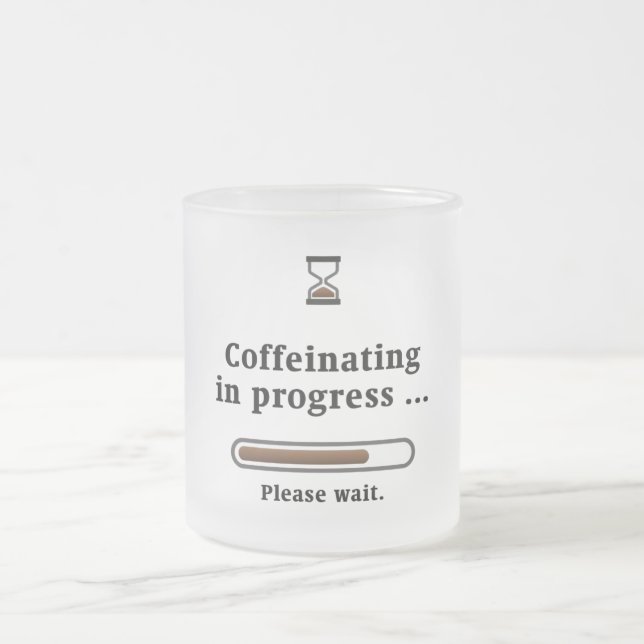 Koffeverksamhet pågår ... frostad glasmugg (Center)