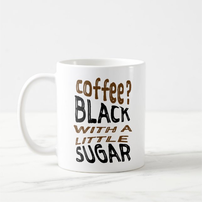 koffie met suiker kaffemugg (Vänster)