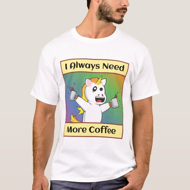 Koffieberoende Enhörning T Shirt (Framsida)
