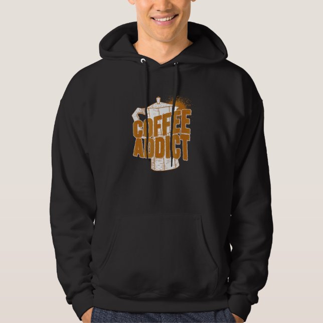 Koffieberoende Kaffe Citat Vintage Hoodie (Framsida)
