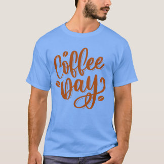 Koffiedags handritad design vän t shirt