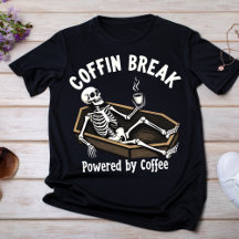 Koffin Break, med kaffe Skeleton T-Shirt