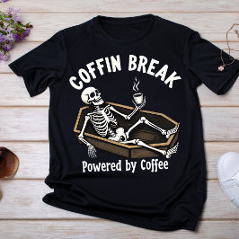 Koffin Break, med kaffe Skeleton T-Shirt