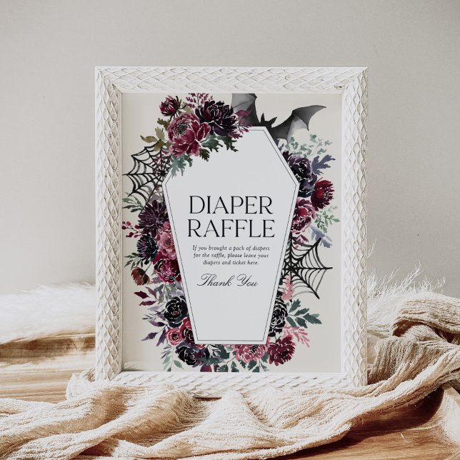 Koffin Halloween Baby Shower Diaper Raffle Sign Poster (Skapare uppladdad)