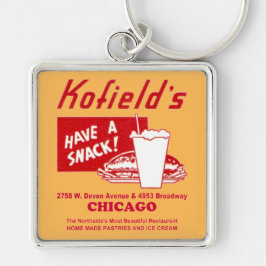 Kofield's Restaurang, Chicago Fyrkantig Silverfärgad Nyckelring