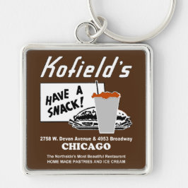 Kofields Restaurant, Chicago Fyrkantig Silverfärgad Nyckelring