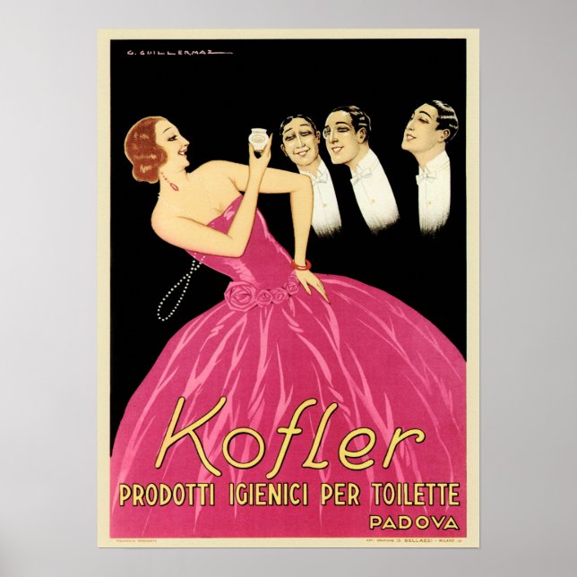 KOFLER Italienska kosmetiska Parfym Lotion Cream A Poster (Framsidan)