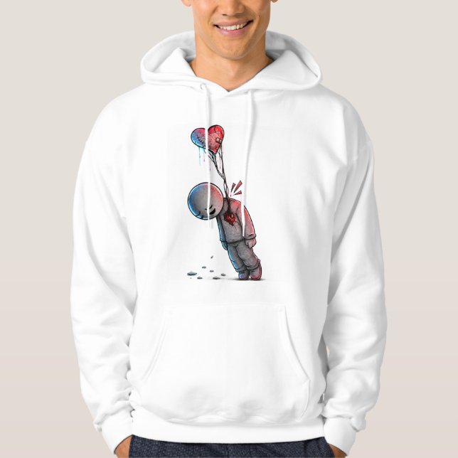 Kofta med emotionell mörk konst hoodie (Framsida)